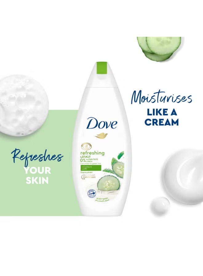 Dove Refreshing Body Wash Cucumber And Green Tea 500ml - Image 2